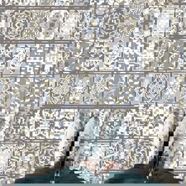 WFS6002 - Limestone Spanish Tiles Floor Stickers 120cm x 60 cm