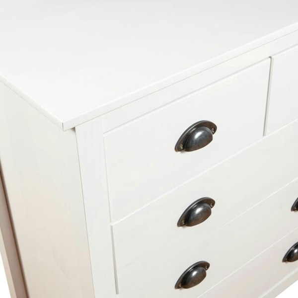 Berkfield Sideboard Hill White 79x40x80 cm Solid Pine Wood