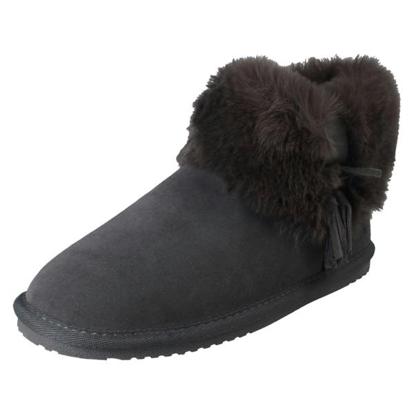 Hush Puppies Ladies Hush Puppies Memory Foam Leather Warm Lined Bootie Slippers Ayana