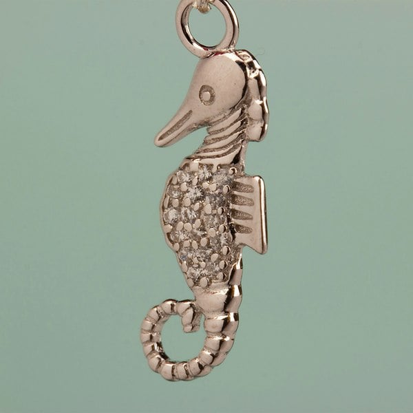 Crystal Seahorse Necklace - Sterling Silver - MYLEE London