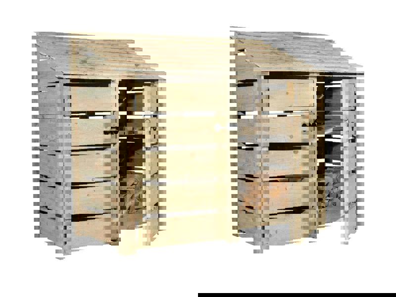 Arbor Garden Solutions Slatted Wooden Log Store with Door and Shelf W-146cm, H-126cm or 180cm, D-88cm
