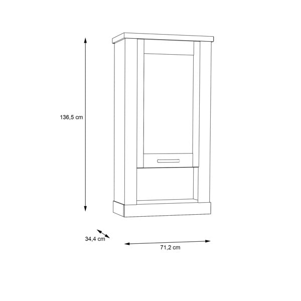 Furniture To Go Corona Wall Display cabinet in Artisan Oak