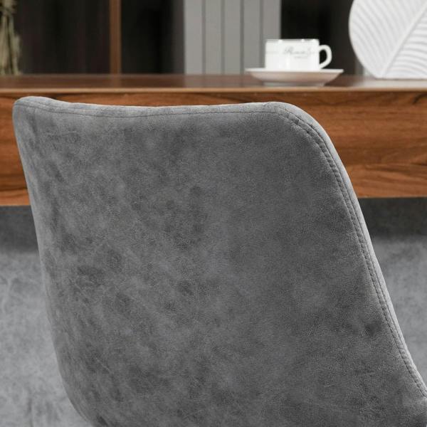 Grey upholstered bar chair back panel with smooth suede-like texture