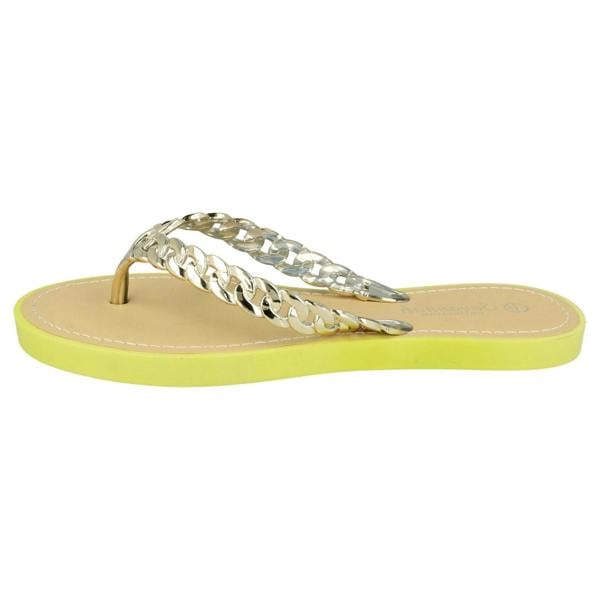 Savannah Ladies Savannah Toe Post Sandals With Upper Detailing