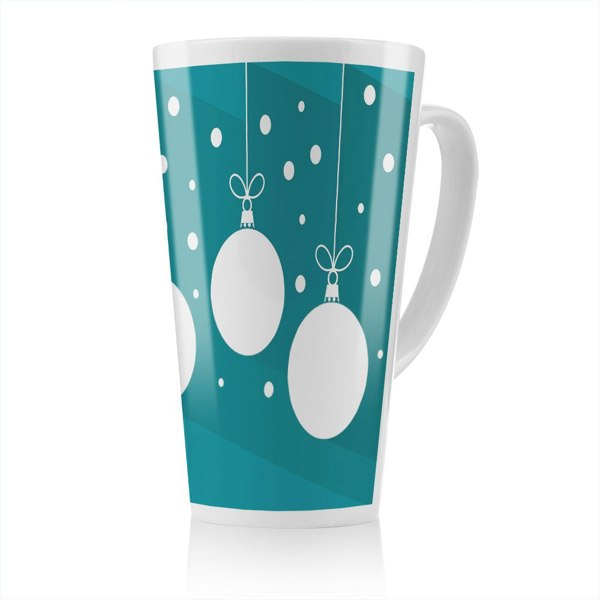 Benjamin Tate Design Green Christmas Baubles Dining Latte Mug