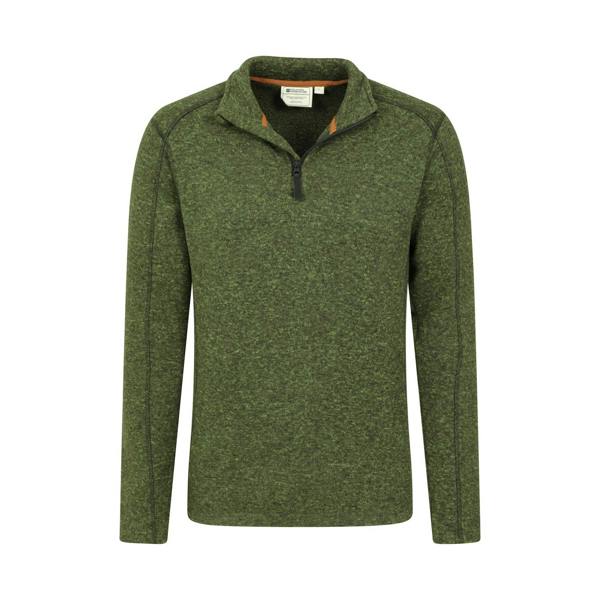 Mountain Warehouse Mens Idris II Half Zip Fleece Top - Dark Khaki - 
