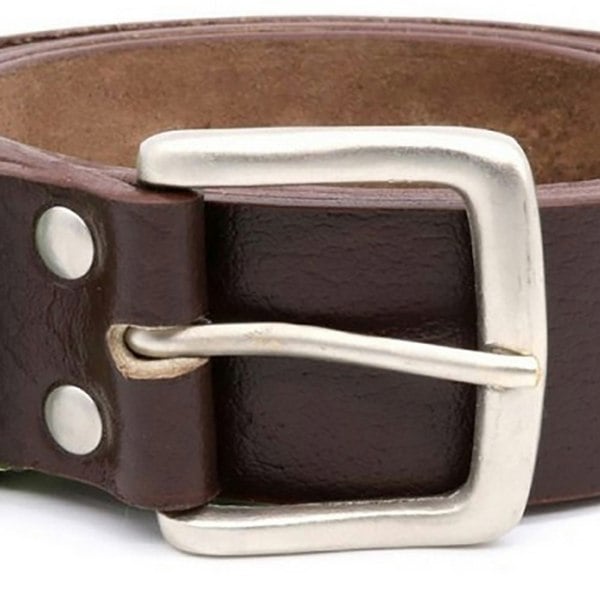 Duke Mens D555 Liam Leather Square Buckle Belt - Brown