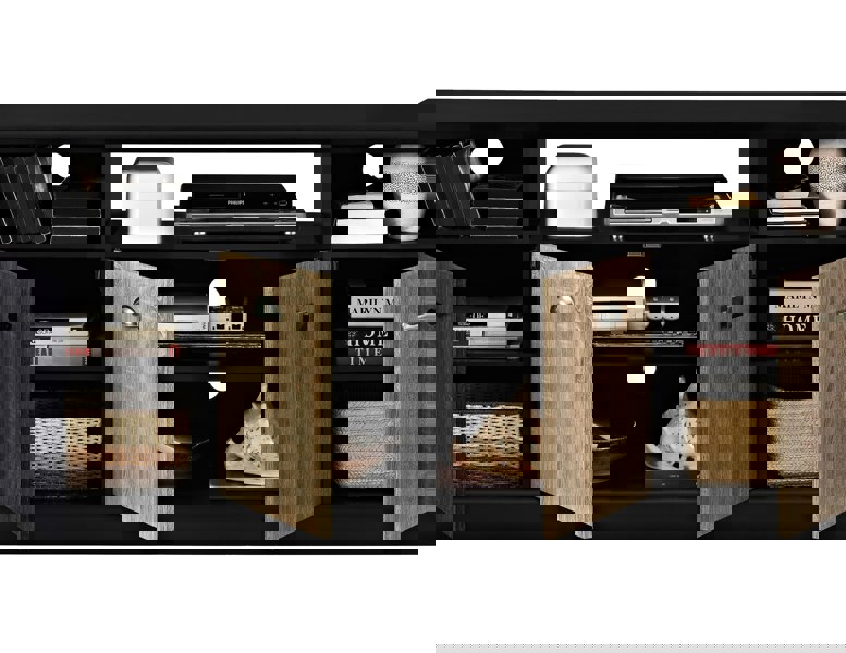 Dorel Home Mercer TV Console with 4 Doors Multicolour/Black