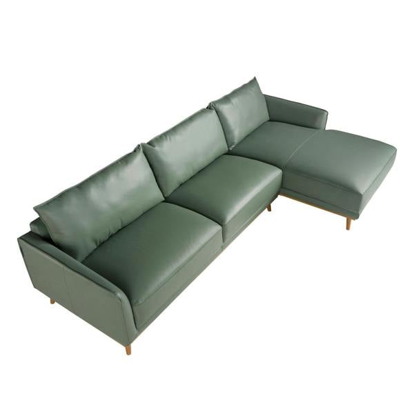 Angel Cerdá Corner sofa in green leather 6199/6200
