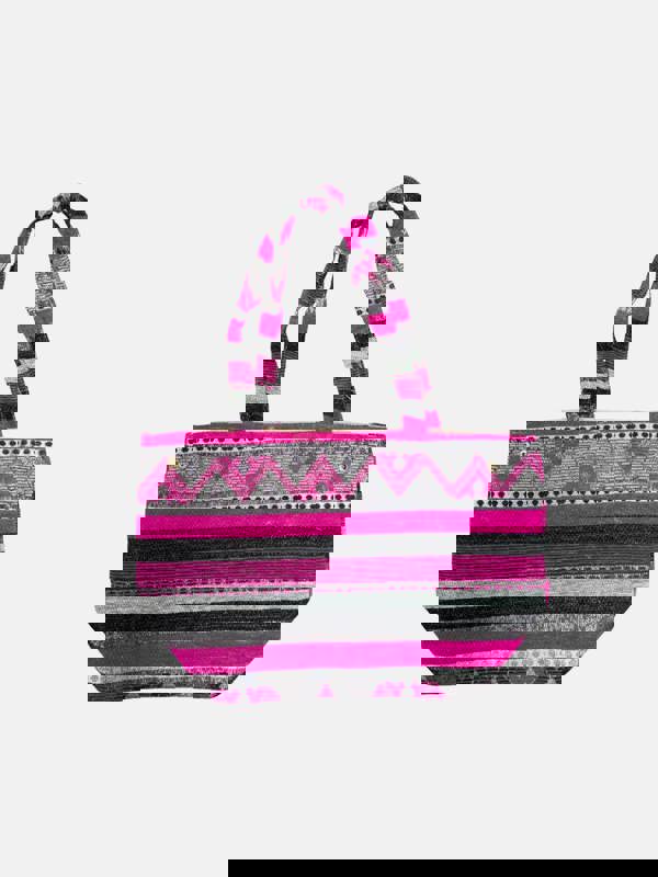 Berber Leather The Nador Small Expandable Fabric Tote in Pink