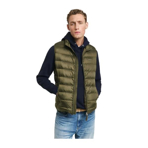 Gant Mens Down Filled Gilet - Green - 