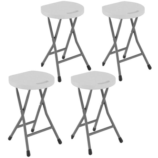 Bobobiy Set of Four Folding Carry Stools - White