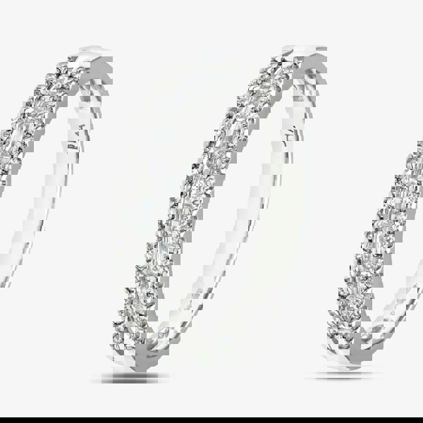 T. H. Baker 18ct White Gold 0.58ct Baguette & Brilliant Cut Diamond Half Eternity Ring PR09208 18KW