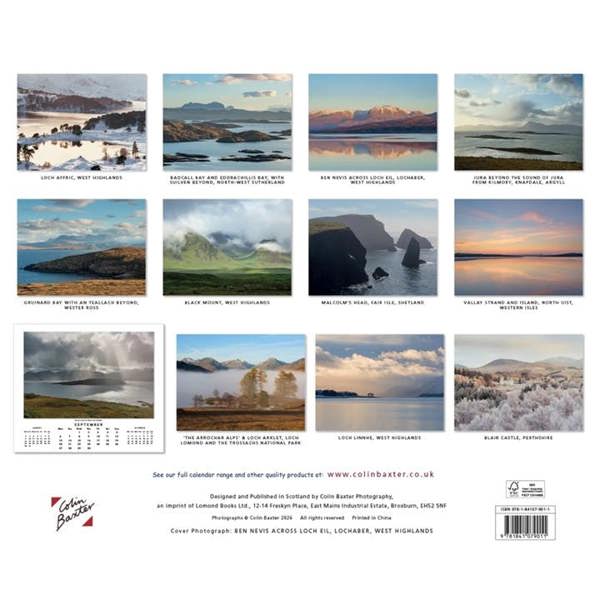 Colin Baxter, Scotland - The Light & The Land Deluxe Calendar 2027, Deluxe Calendars, Month To View, Travel, Gift