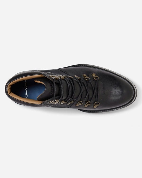 Oliver Sweeney Helford Mens Soft-Milled Calf Leather Walking Boots - Black