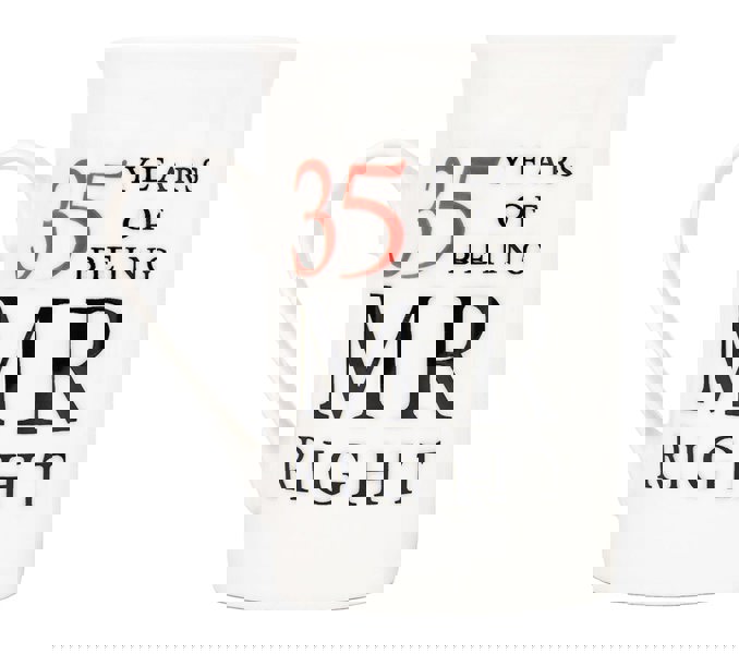 Ivory White 35th Anniversary Mr Right & Mrs Always Right Ceramic Mug Gift Set Image 2
