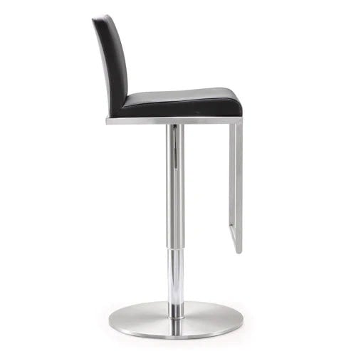 Furniture Edit Amalfi Black Vegan Leather Adjustable Stool