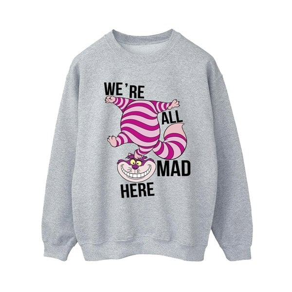 Disney Womens/Ladies Alice In Wonderland All Mad Here Sweatshirt - Sports Grey