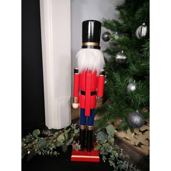 Samuel Alexander 60cm Traditional Wooden Christmas Nutcracker Soldier Decoration with Red Body