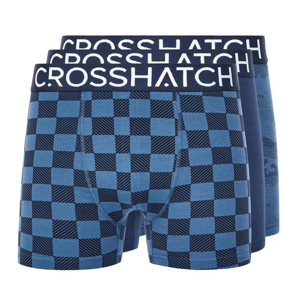 Crosshatch Mens Bresler Boxer Shorts (Pack of 3) - Navy - 