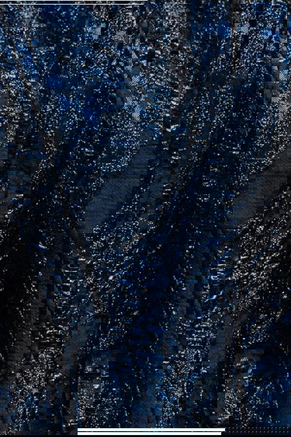 Sleeveless Jacquard Lace Up Back Corset - Navy Blue T265