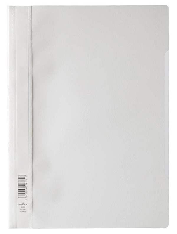 Durable Clear View Project Folder Document Report File | 50 Pack | A4 White