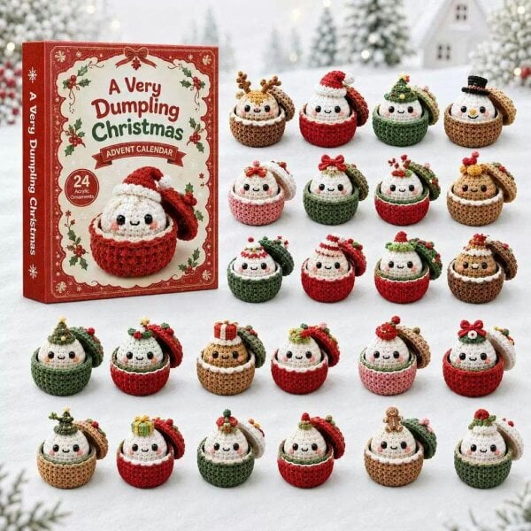 Obasyhig Hand-Knitted-Style Christmas Advent calendar