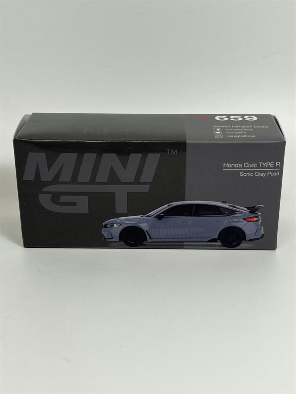 Mini GT Honda Civic Type R Sonic Gray Pearl 2023 LHD 1:64 Scale Mini GT MGT00659L