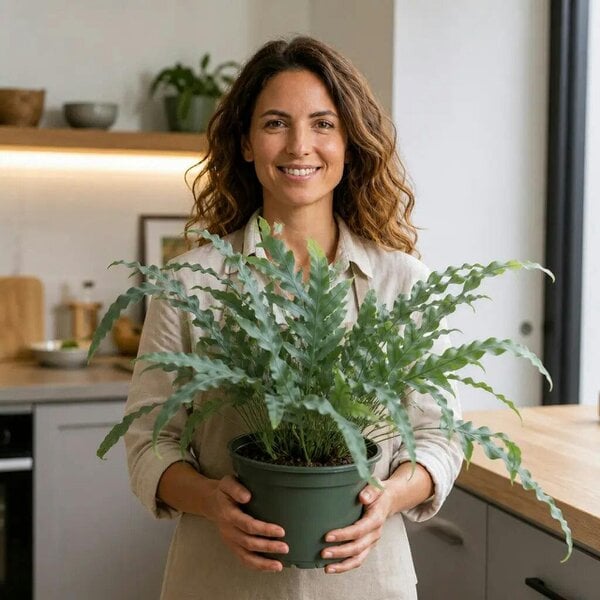Phlebodium Blue Star Fern – Elegant Blue-Green Foliage Indoor Houseplant - Nursery Pot