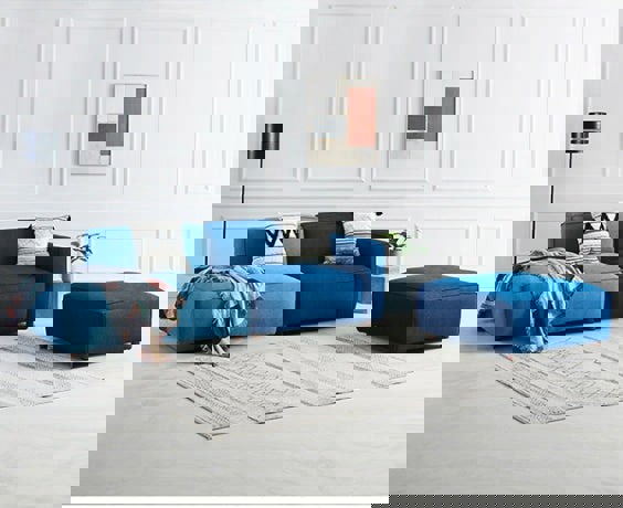 Chul Three Seater Sofa, Modular Sofa, Blue-Sofas-Weilai Concept-Weilai Concept
