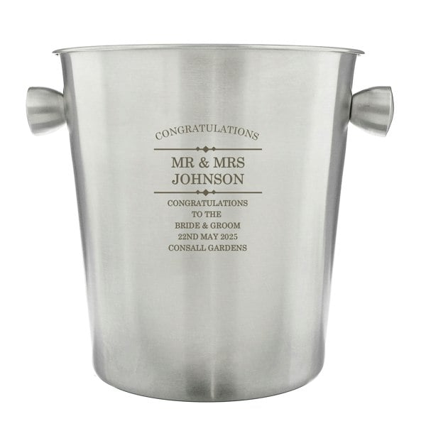 Personalised Memento Company Personalised Diamond Stainless Steel Ice Bucket