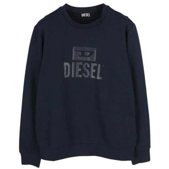 Diesel Unisex Adult Monotone Logo Sweatshirt - Navy Blue - Navy Blue - 100% Cotton