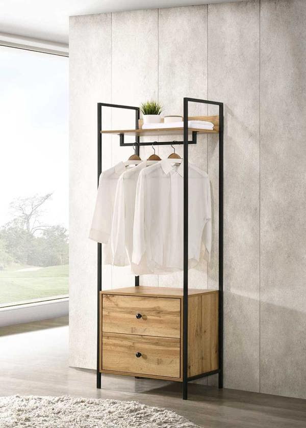 Zahra Bedroom Open Wardrobe 2 Drawers  Furniture Storage Cupboard