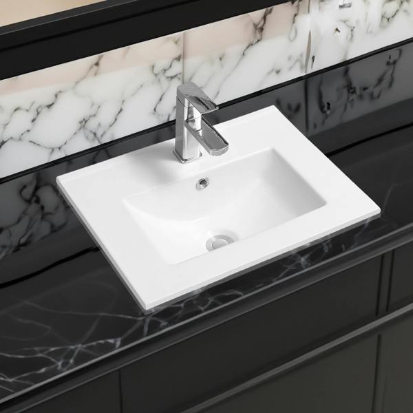 5414 ceramic 101cm mid edge inset basin with oval bowl