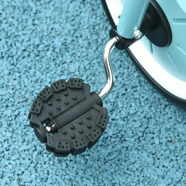 Kids blue tricycle bell attachment with curved metal handle
