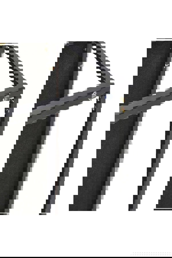 Living and Home Square Linen Footstool with Metal Frame