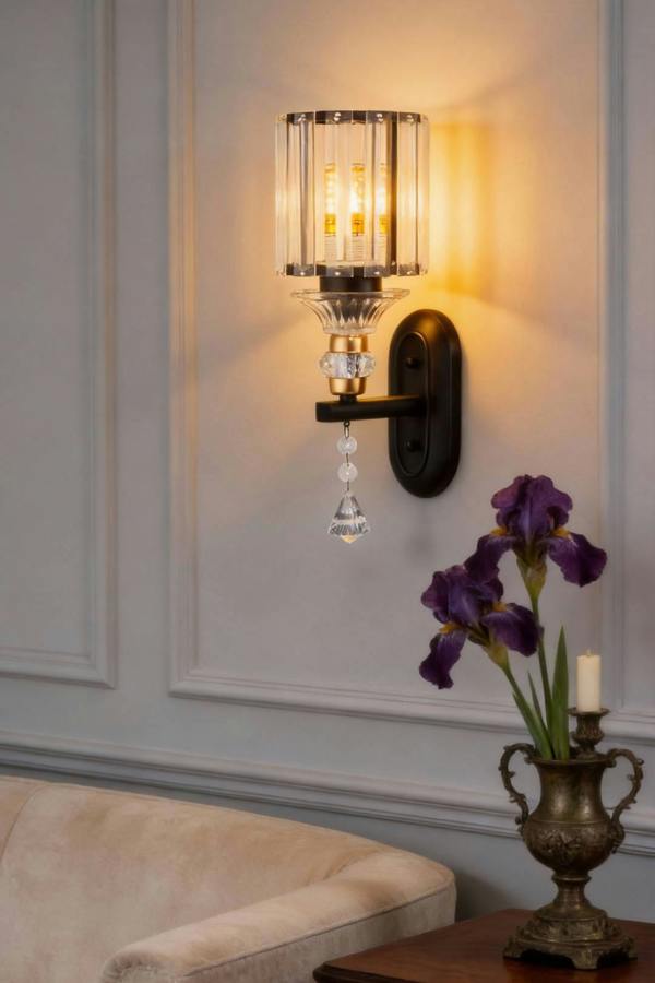 Living and Home E27 Crystal Wall Light Fixture Decor