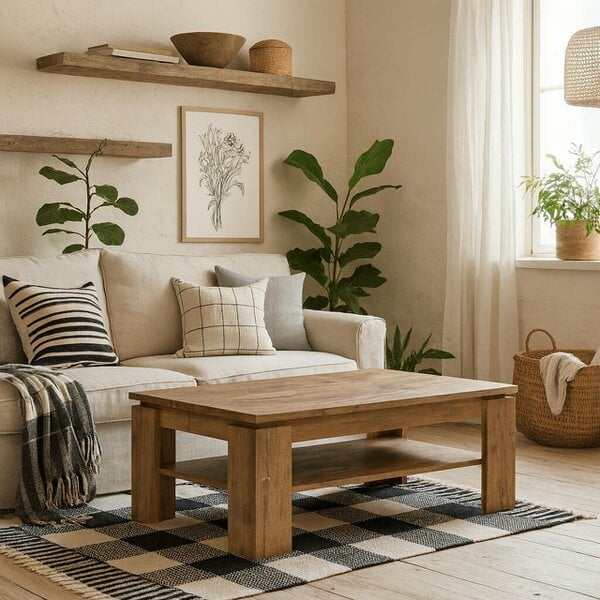Wyld Haus Juniper Large Coffee Table Chestnut and Matera Grey Wood