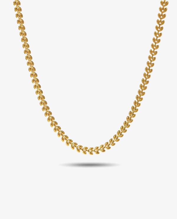 Elk & Bloom 14K Gold Leaf Chain Choker Necklace
