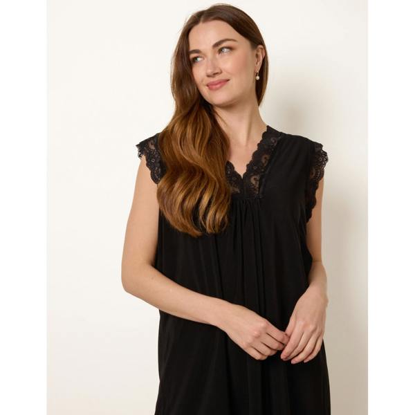 Blue Vanilla V Lace Trim Top