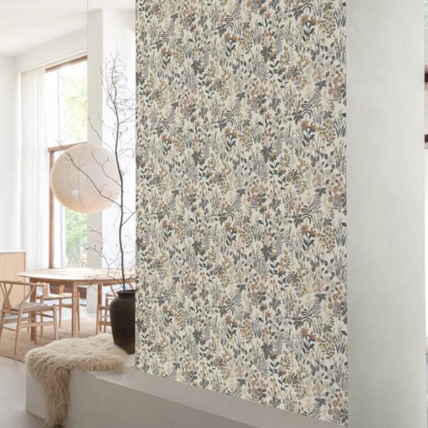 Grandeco Ditsy Floral Agnala Textured Wallpaper, Coco Beige