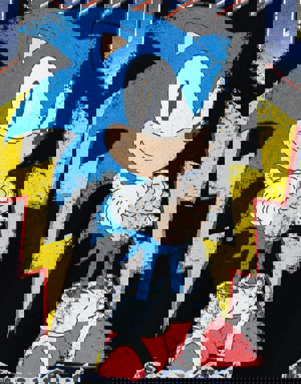 Sonic the Hedgehog Mens Black Game On Short Sleeved T-Shirt