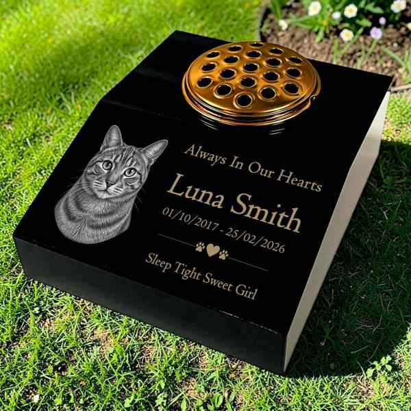 Memorials Direct Cat Memorial Granite Photo Desk