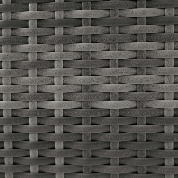Grey rattan storage box with a woven texture, featuring a spacious 582L capacity, ideal for organizing and decluttering spaces