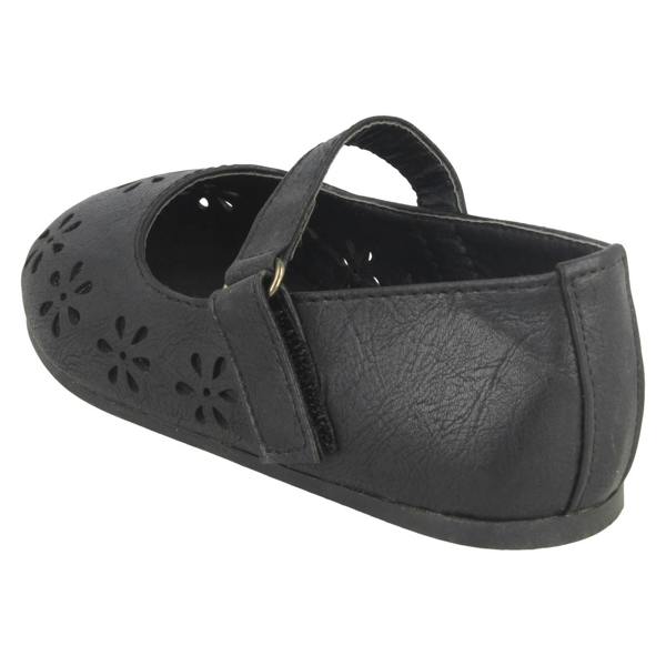 Spot On Girls Spot On Flat Ballerina Shoes with Cut Out Flower Detail