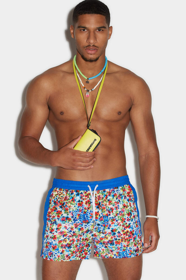 Dsquared2 Floral Design Swim Shorts - Blue