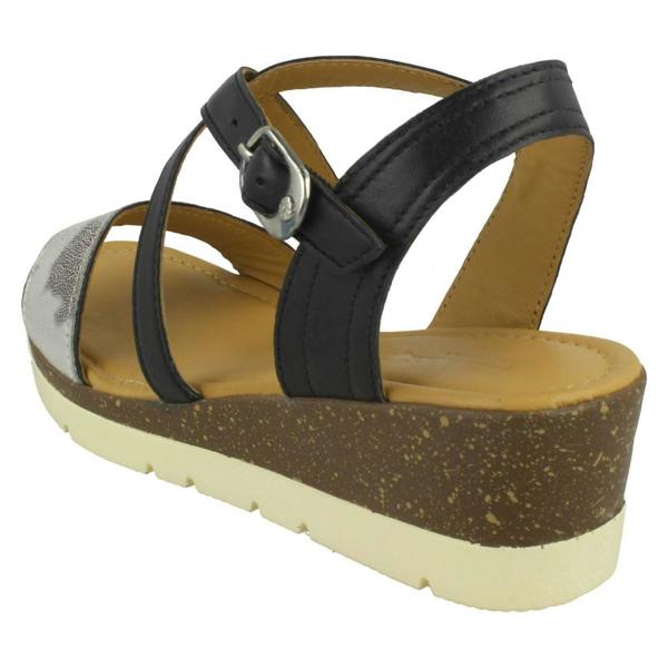 Padders Ladies Padders Wedge Heeled Sandals Primrose
