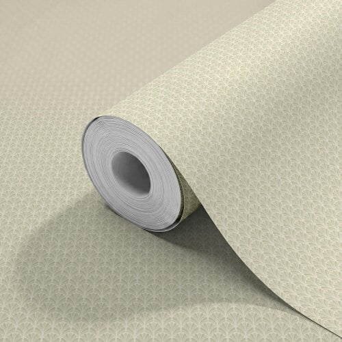 Hoopla Walls Shell Fan - Soft Sage 10m Wallpaper
