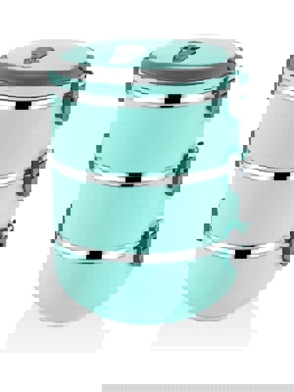 Rozi Freshbox 3-Layer Stainless Steel Bento Lunch Box (Turquoise)