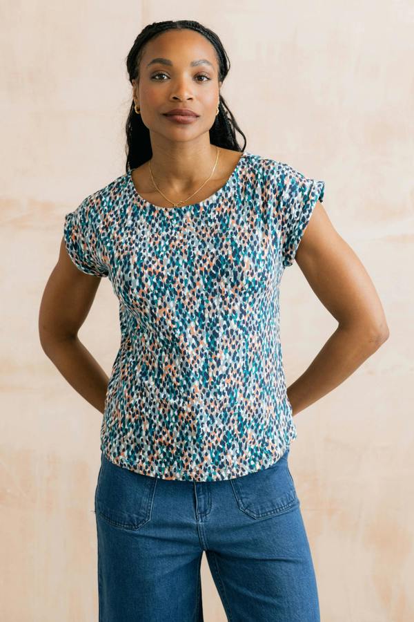 Lily & Me Sway Organic Cotton Jersey T-Shirt Restore Ocean